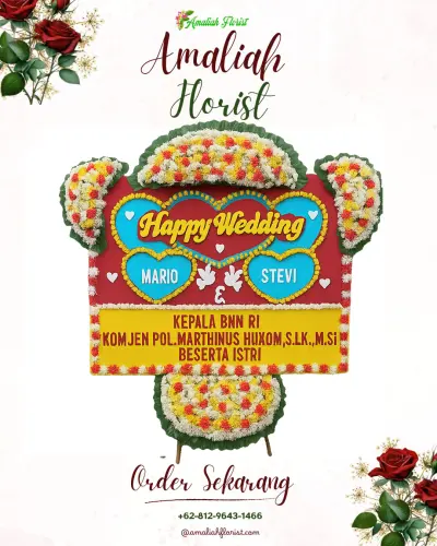 Karangan Papan Bunga Pernikahan di Podosugih
